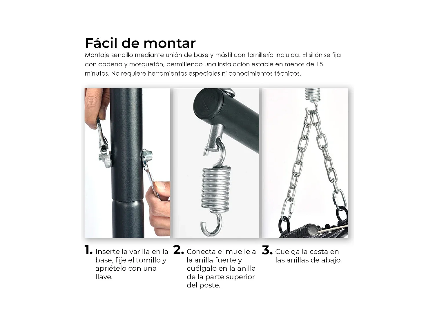 Silla Colgante Yoevu - para interior y exterior - YV-SWINGCHAIR