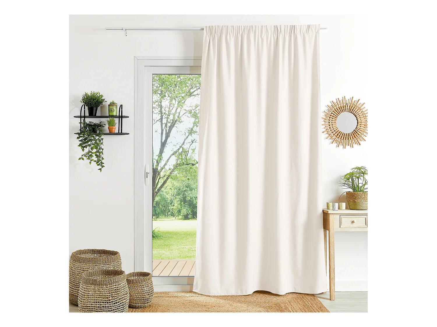 Cortina ignífuga M1 con fruncidos