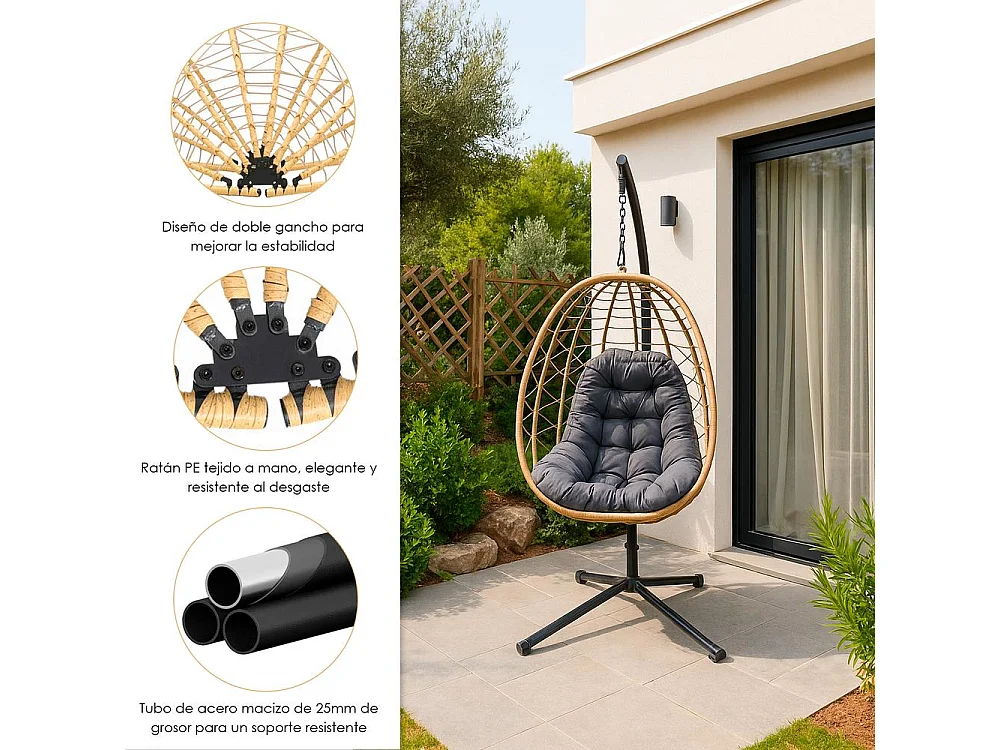 Silla Colgante Yoevu - para interior y exterior - YV-SWINGCHAIR