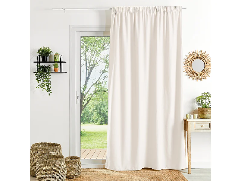 Cortina ignífuga M1 con fruncidos