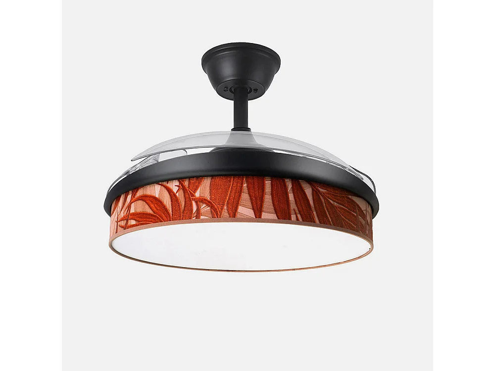 Ventilador DC Moda negro/hoja caldera LED 91 cm con mando y memoria