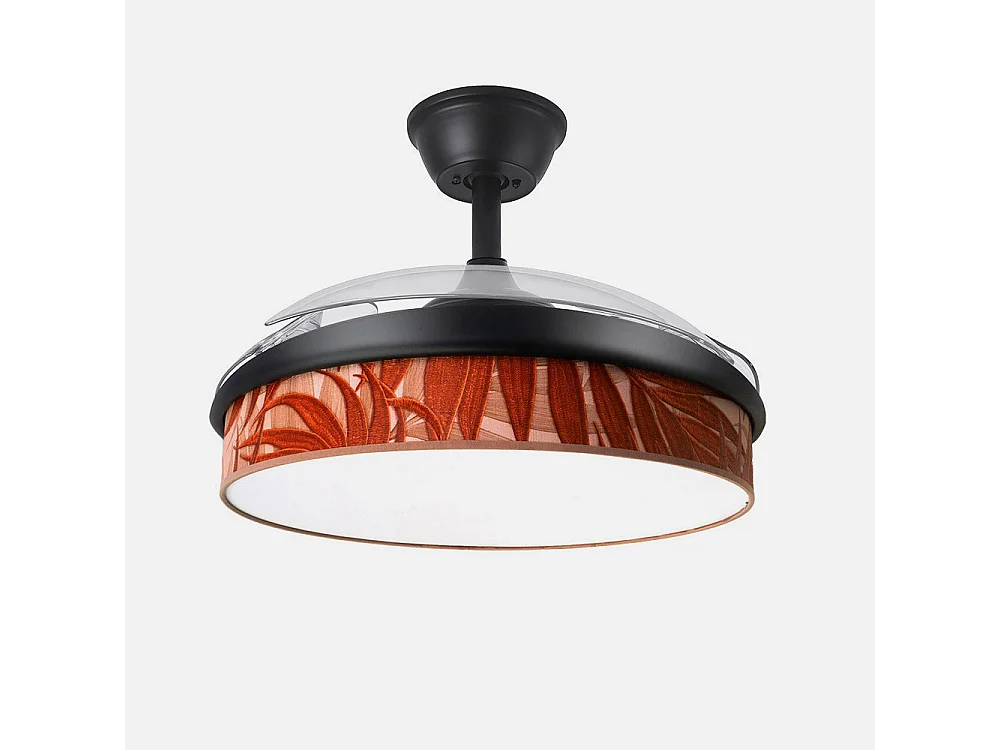 Ventilador DC Moda negro/hoja caldera LED 91 cm con mando y memoria