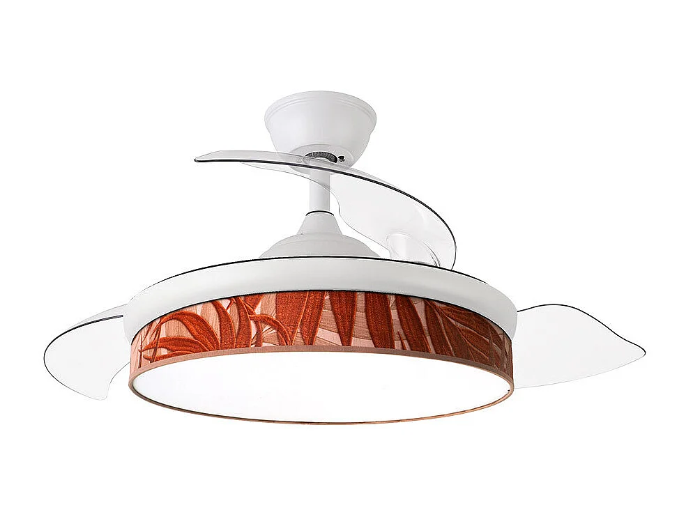 Ventilador DC Moda blanco/caldera LED 91 cm con mando a distancia