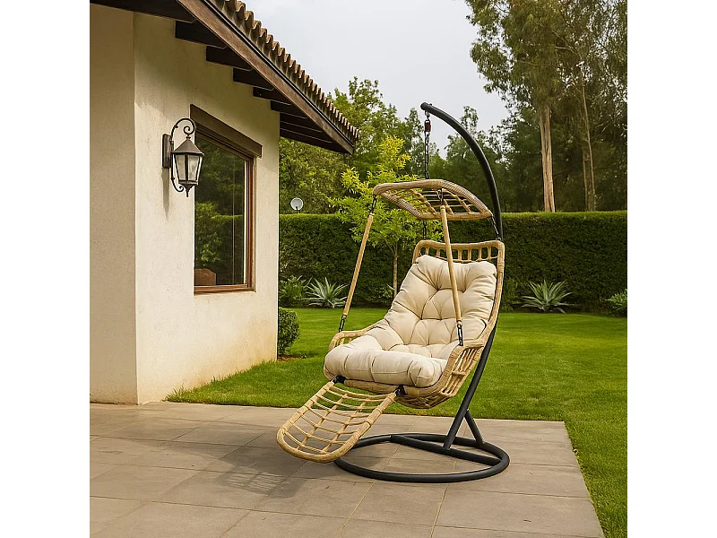 Silla Colgante Yoevu - con reposapiés para interior y exterior - YV-RELAXCHAIR