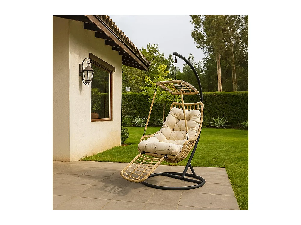 Silla Colgante Yoevu - con reposapiés para interior y exterior - YV-RELAXCHAIR