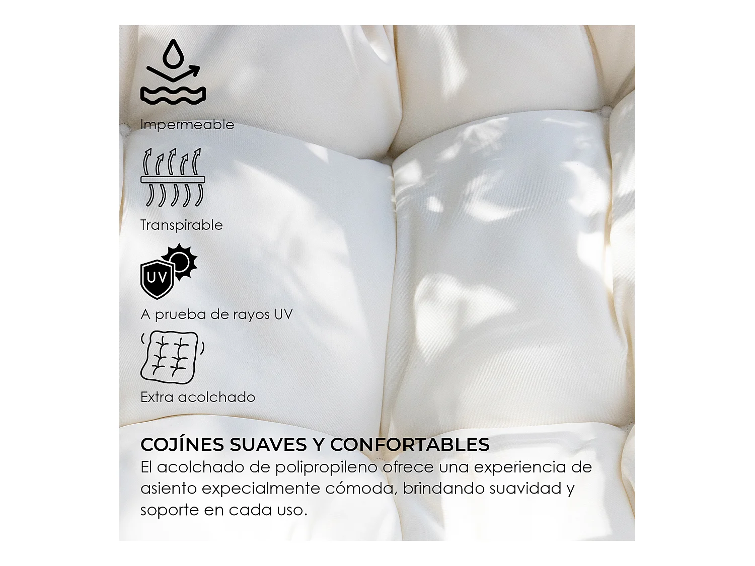 Silla Colgante Yoevu - con reposapiés para interior y exterior - YV-RELAXCHAIR