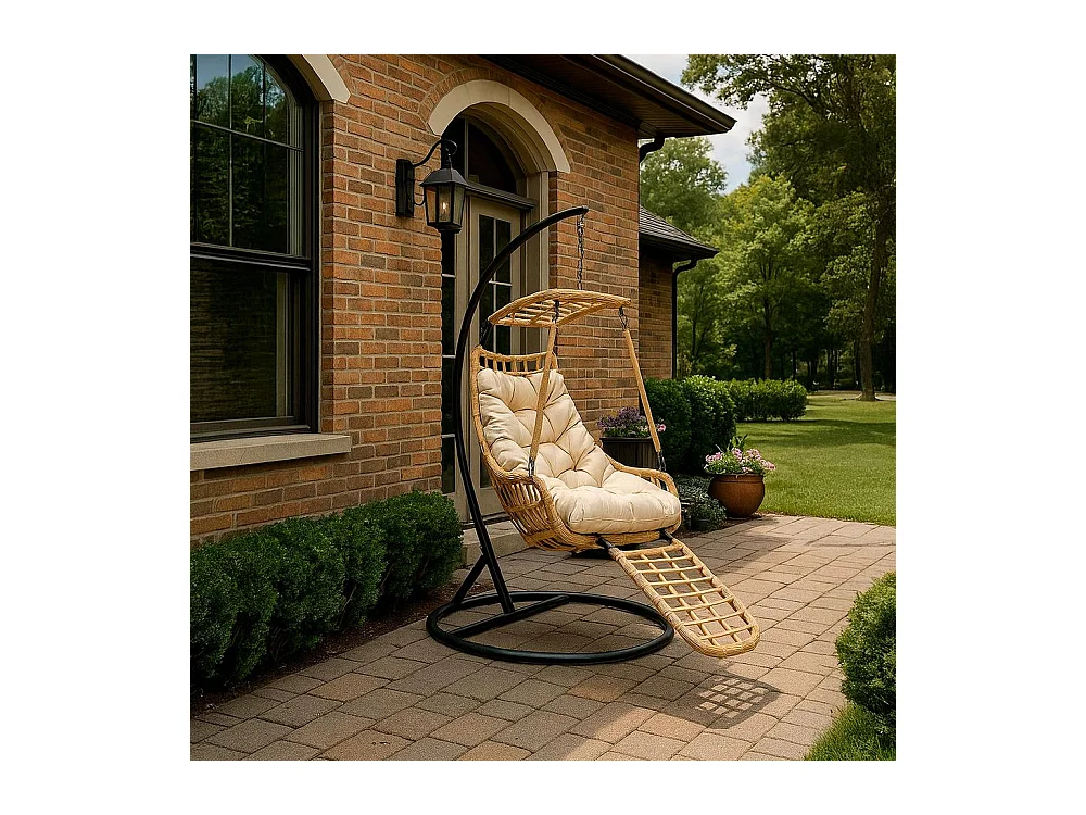 Silla Colgante Yoevu - con reposapiés para interior y exterior - YV-RELAXCHAIR