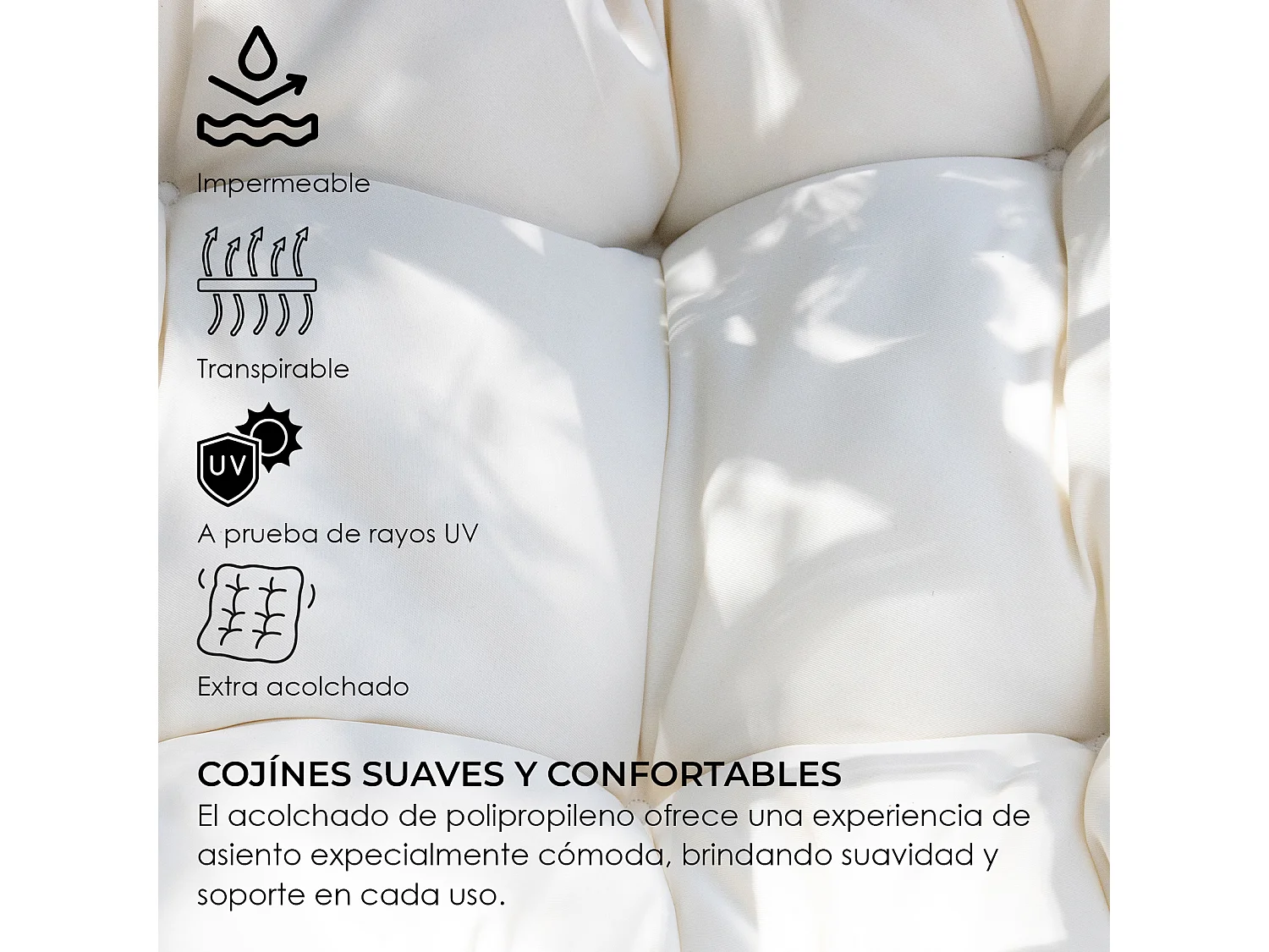 Silla Colgante Yoevu - con reposapiés para interior y exterior - YV-RELAXCHAIR