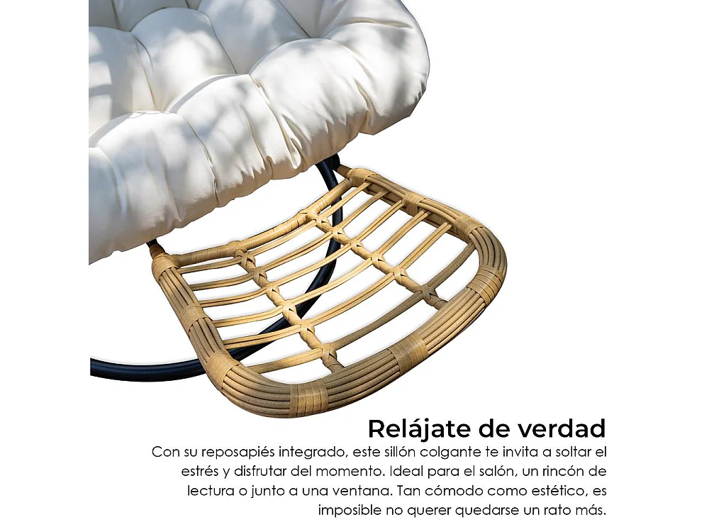 Silla Colgante Yoevu - con reposapiés para interior y exterior - YV-RELAXCHAIR