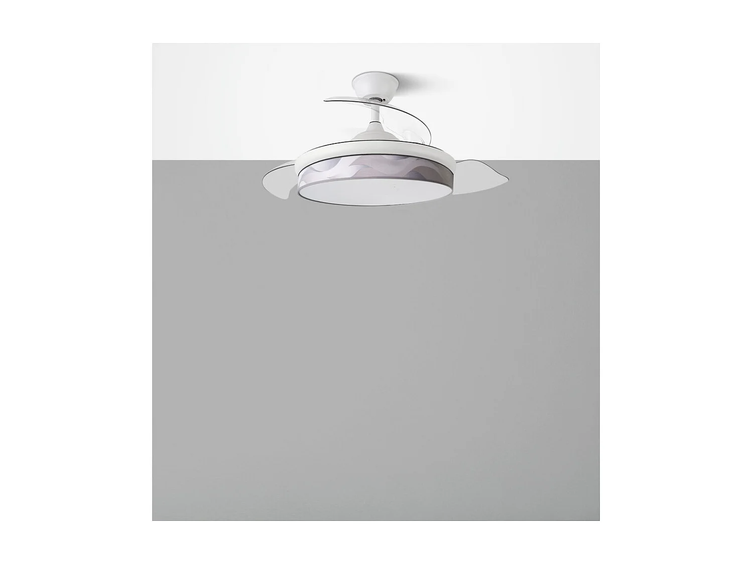 Ventilador DC Moda negro/hoja verde LED 91 cm con mando y memoria