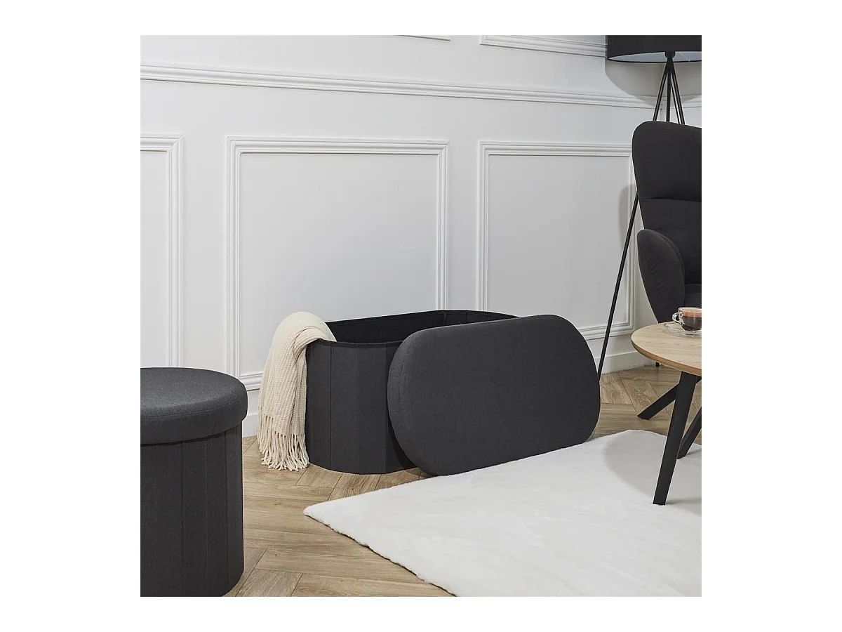 Coffre Banc Pliable Noir 76x38 cm - MITHIA