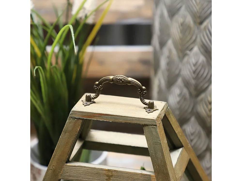 Set de 2 mini serres d'intérieur pyramide en bois naturel et verre