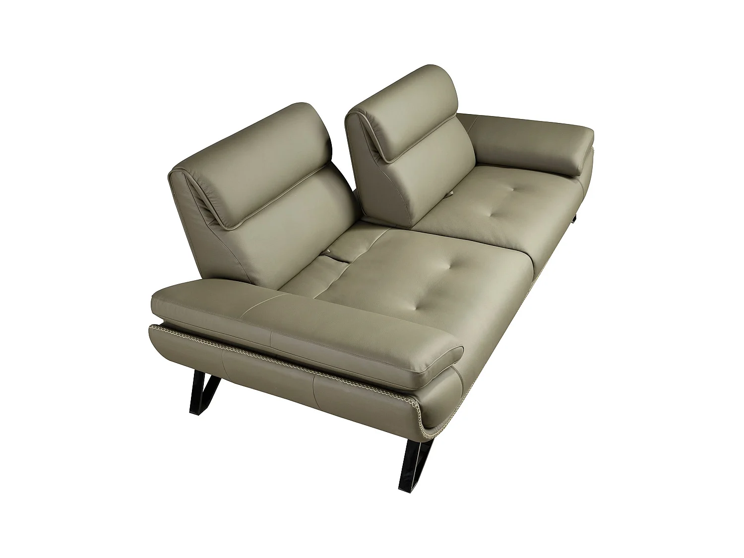 3-Sitzer-Sofa aus olivgrünem Leder