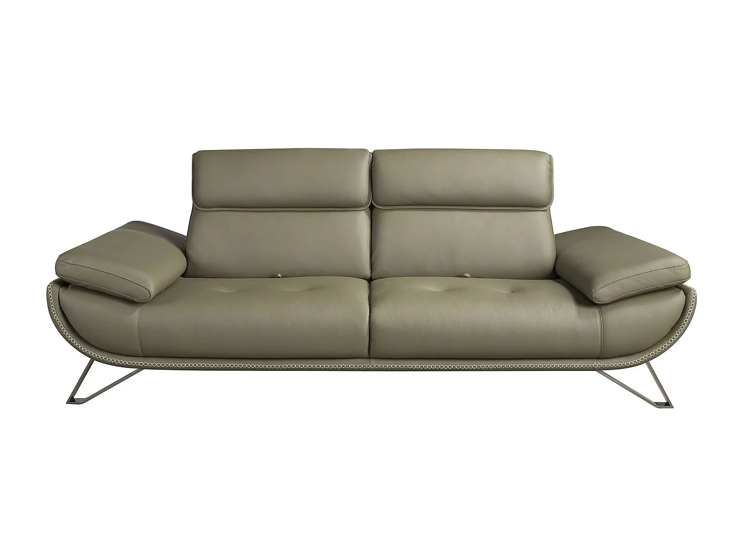 Canapé 3 places en cuir vert olive 6245 ANGEL CERDA