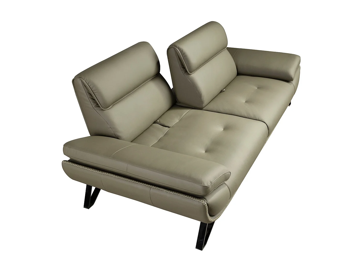 Canapé 3 places en cuir vert olive 6245 ANGEL CERDA