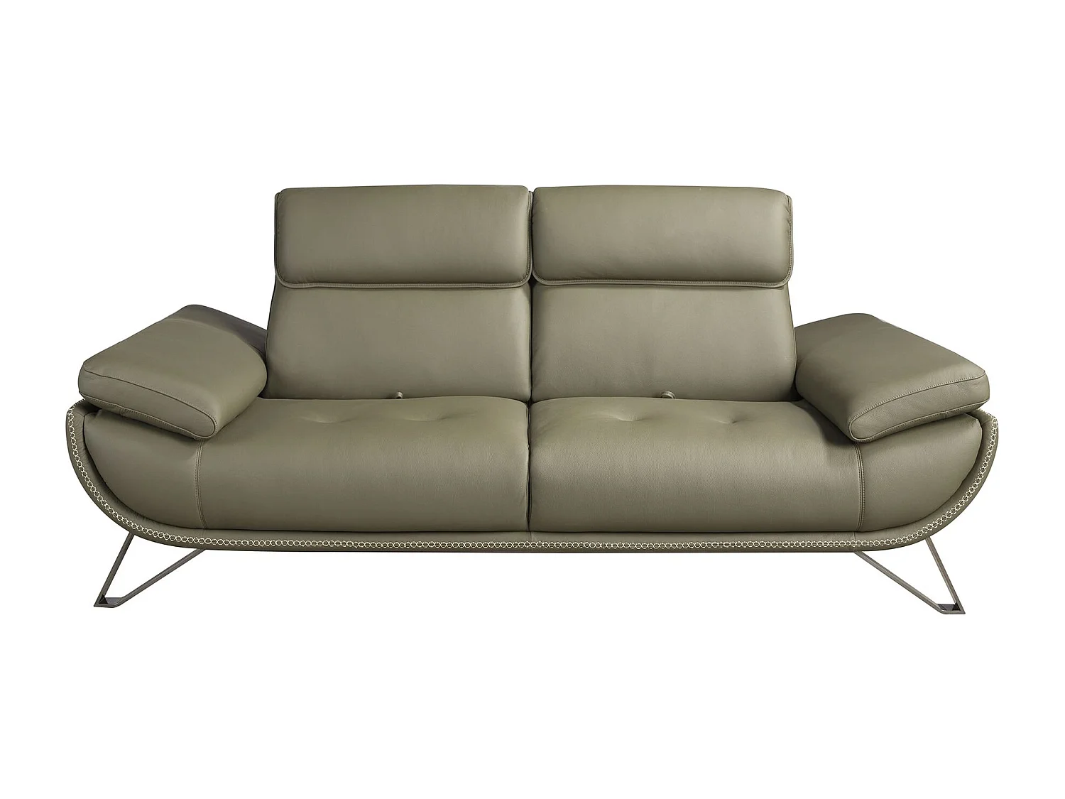 Canapé 2 places en cuir vert olive 6246 ANGEL CERDA