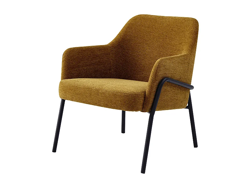 LAYTON-Sillón de tela Luxury Mostaza