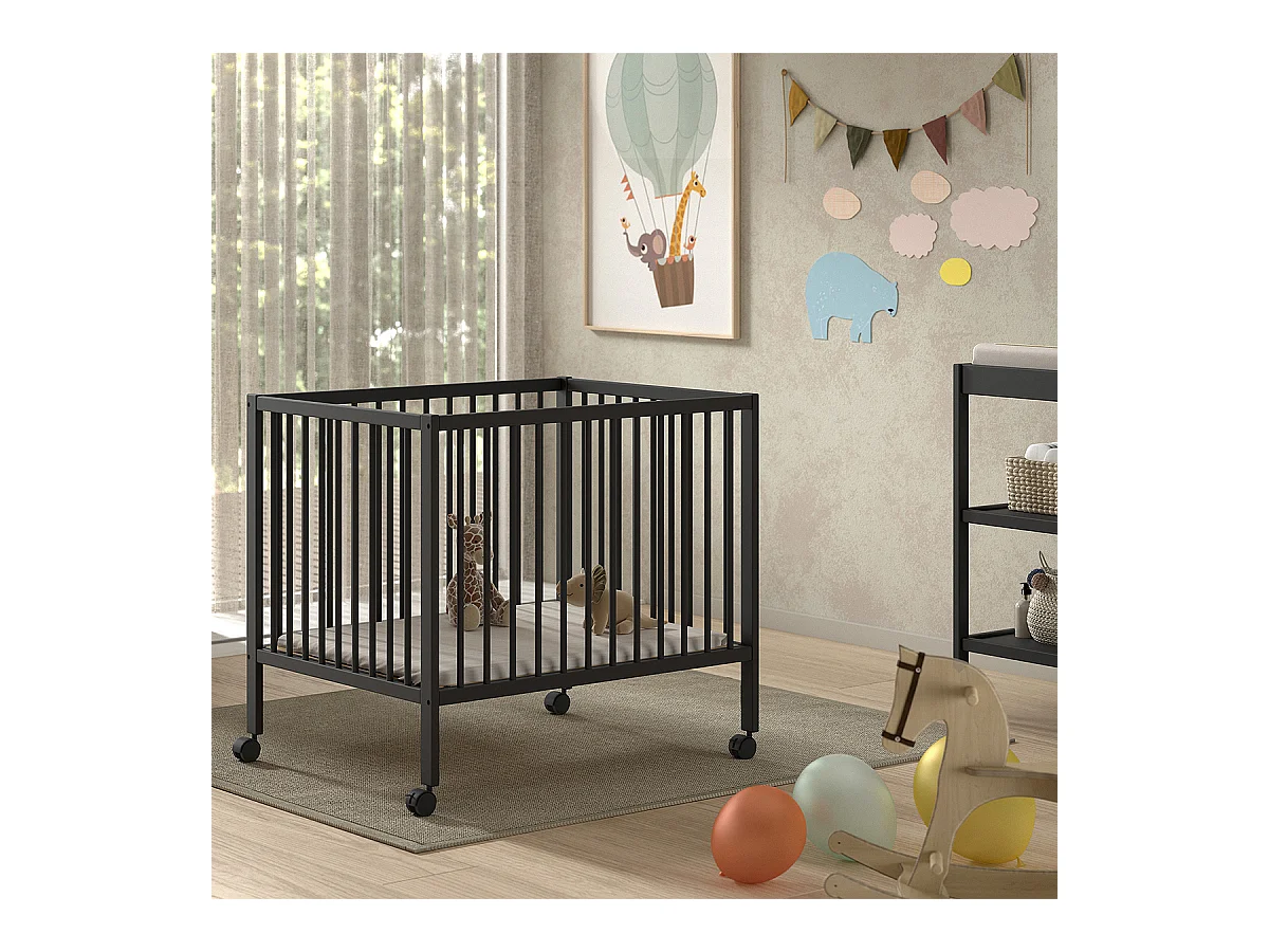 Parc bébé 95x75 Meryl Anthracite