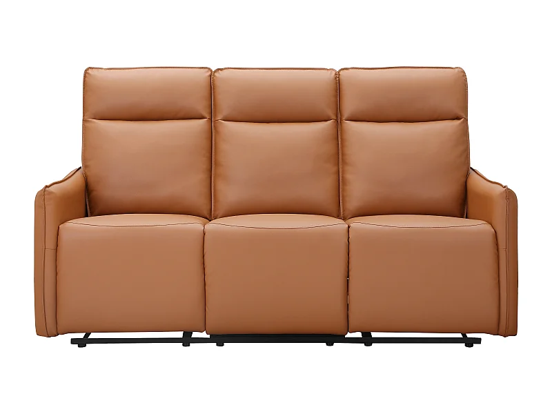 Lugo | Divano 3 posti con funzione manuale in PU color cognac