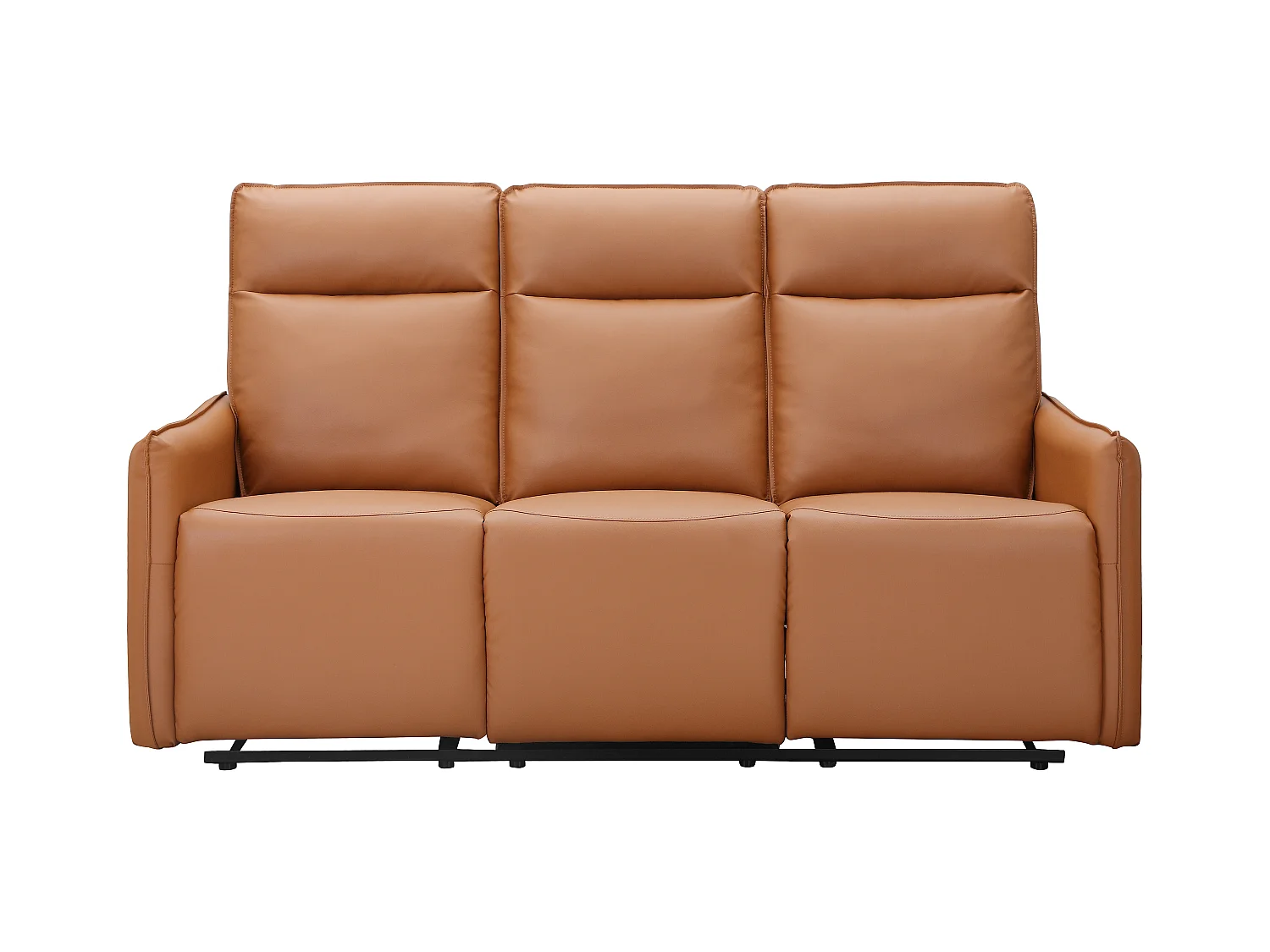 Lugo | Sofá de 3 plazas con función manual en color PU coñac