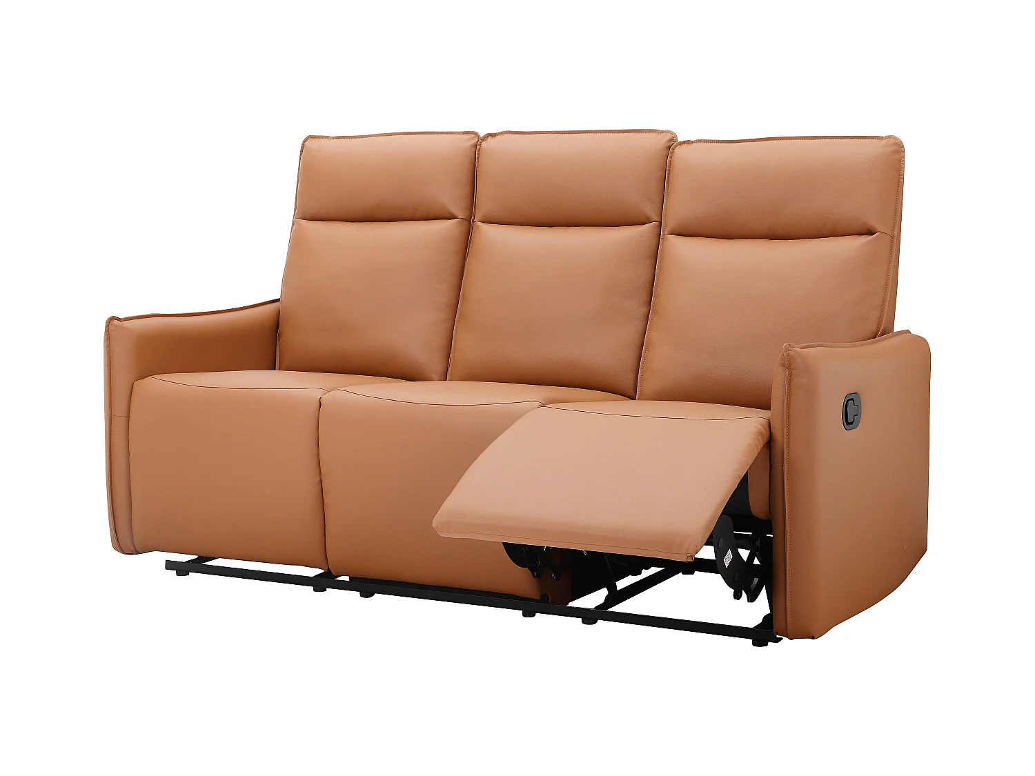 Lugo | Sofá de 3 plazas con función manual en color PU coñac