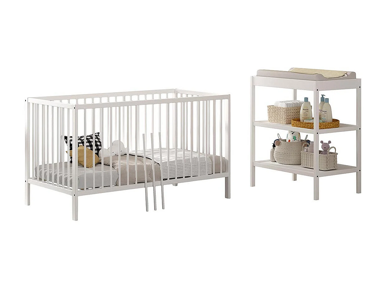 Cuna evolutiva y cambiador Vipack Meryl 70x140 Blanco