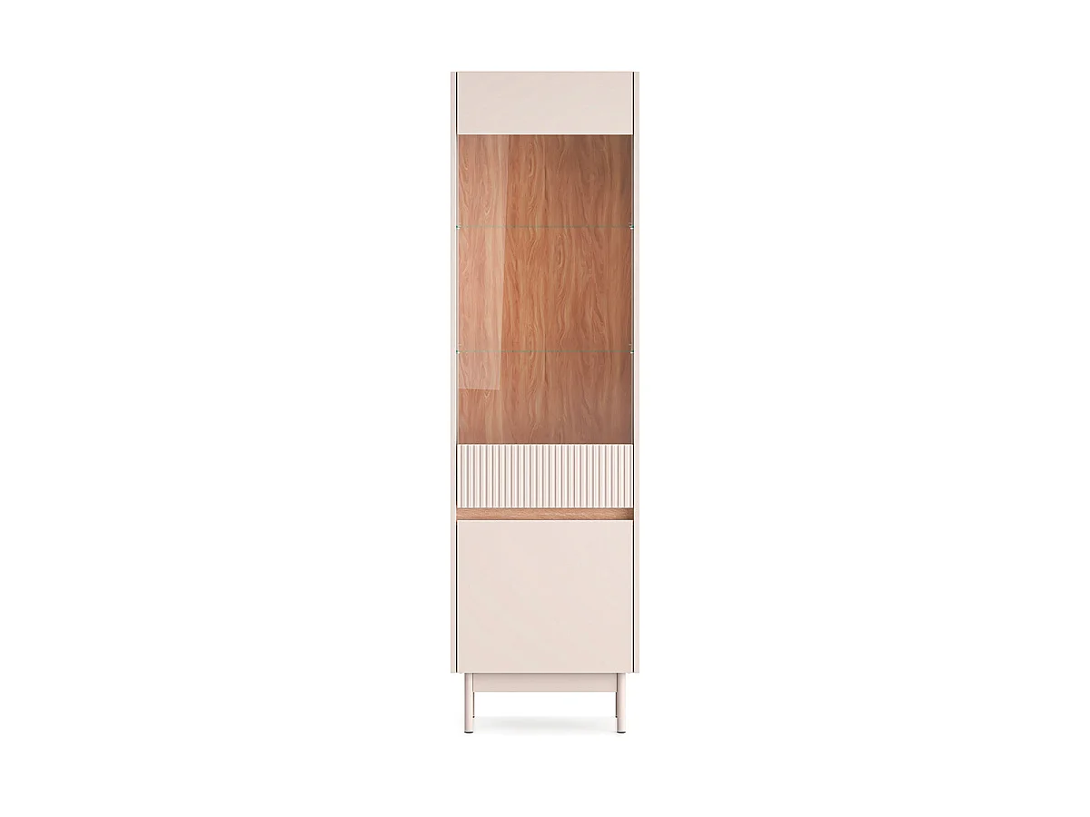 Vitrine 2 portes Connie Cachemire et Bois
