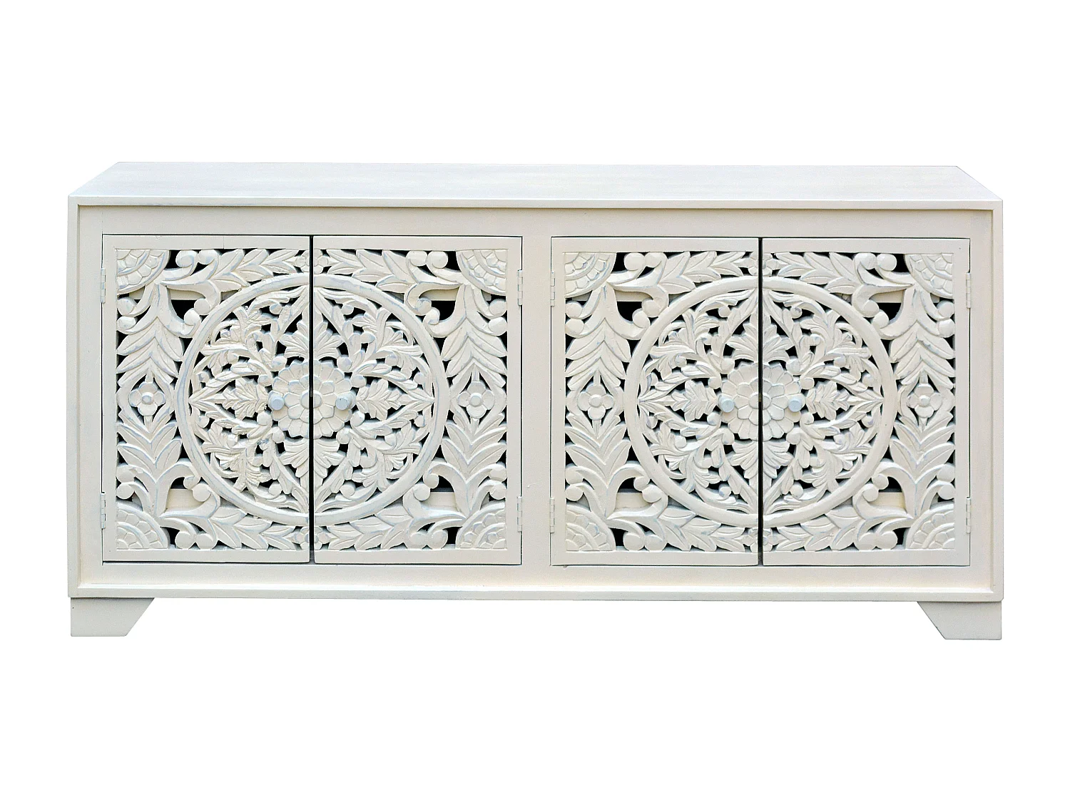 Kalita | Enfilade à 4 Portes en Bois de Manguier Crème