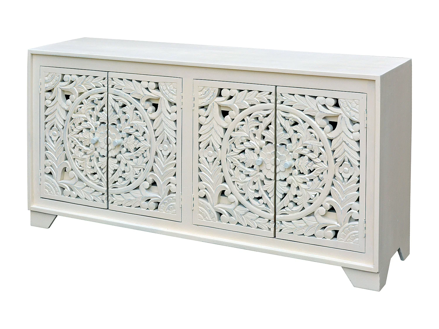 Kalita | Enfilade à 4 Portes en Bois de Manguier Crème