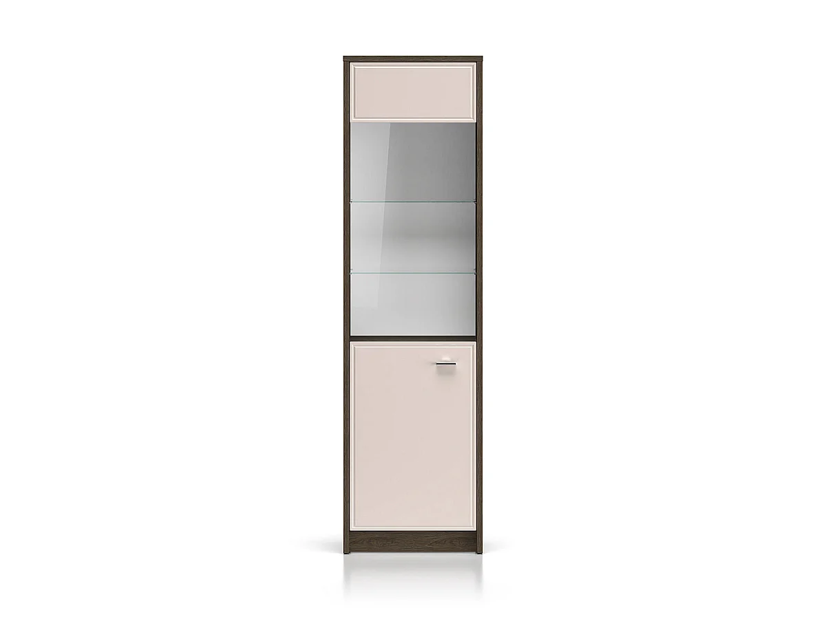 Vetrina a 1 anta Kaius cachemire e legno scuro