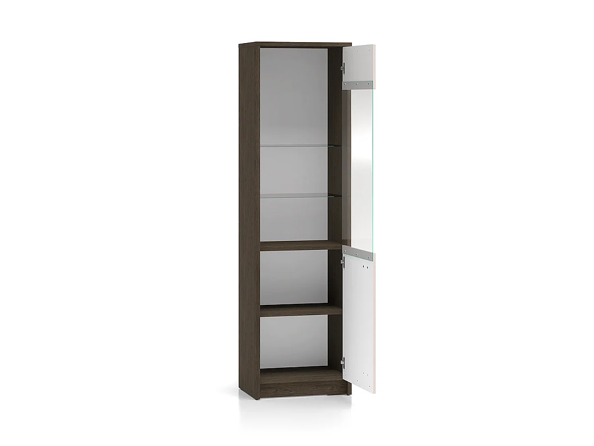 Vetrina a 1 anta Kaius cachemire e legno scuro