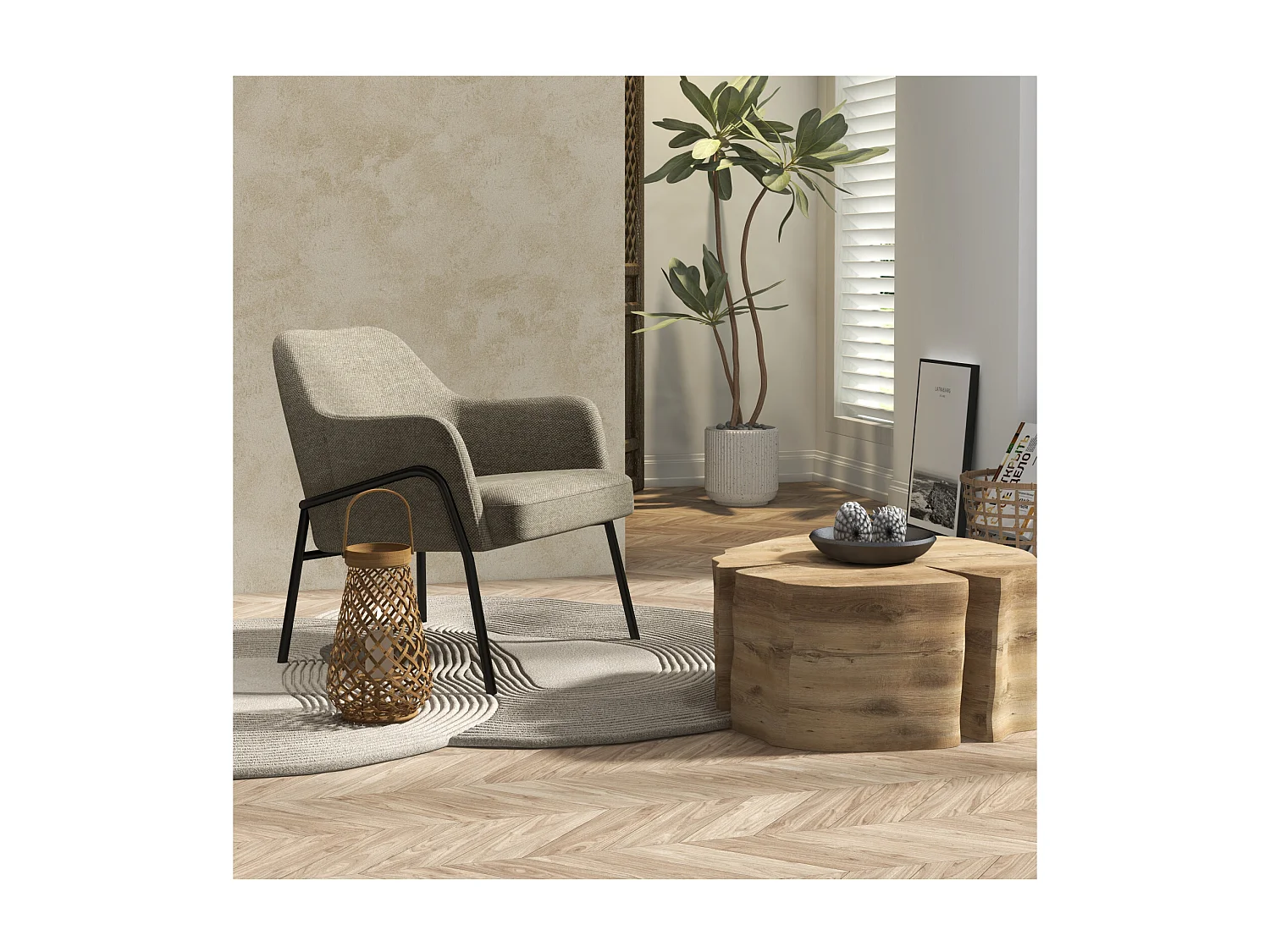 LAYTON-Poltrona in tessuto Luxury marrone