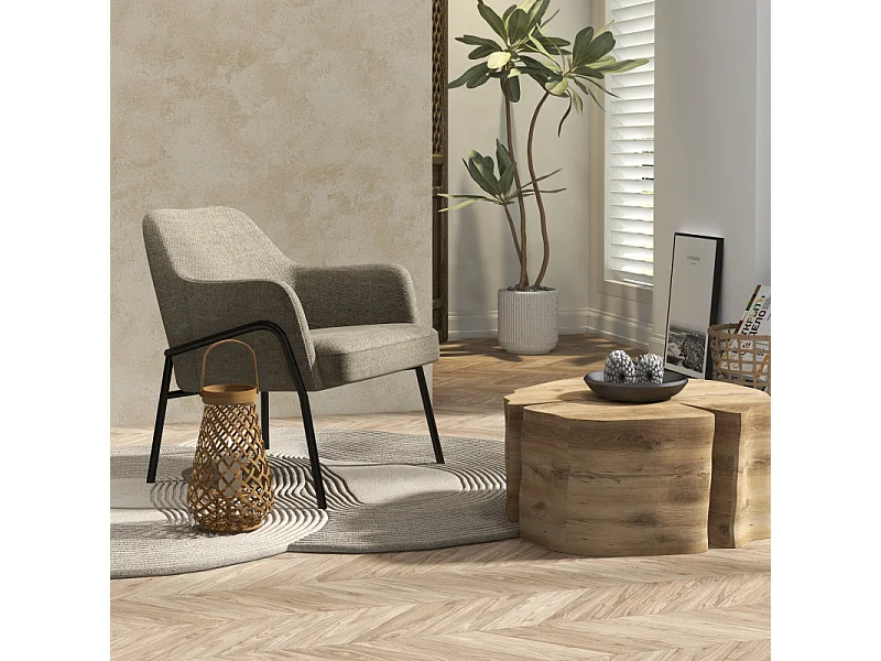 LAYTON-Poltrona in tessuto Luxury marrone