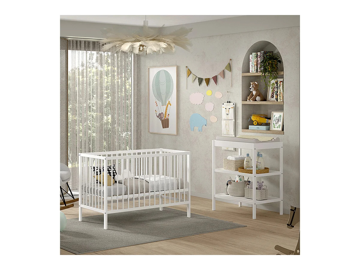 Vipack Meryl 60x120 lettino e fasciatoio Bianco