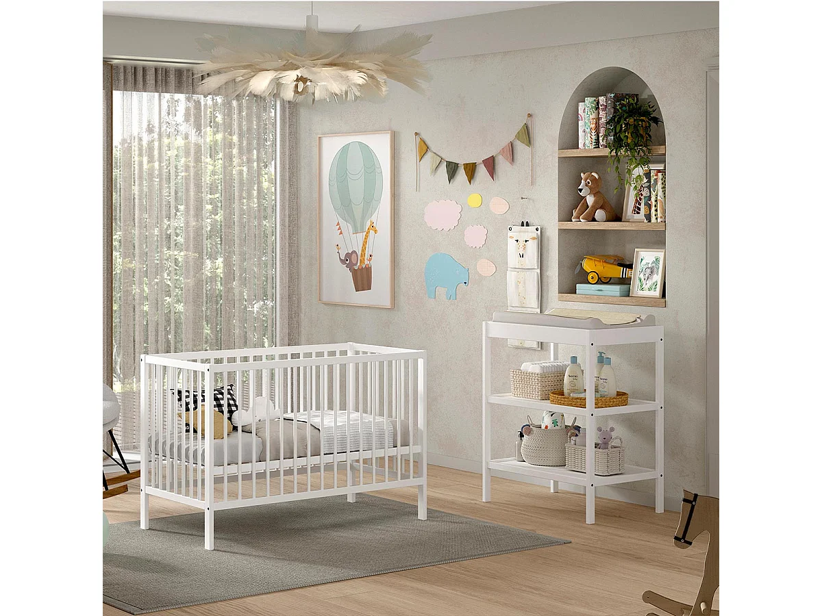 Cuna 60x120 y cambiador Vipack Meryl Blanco