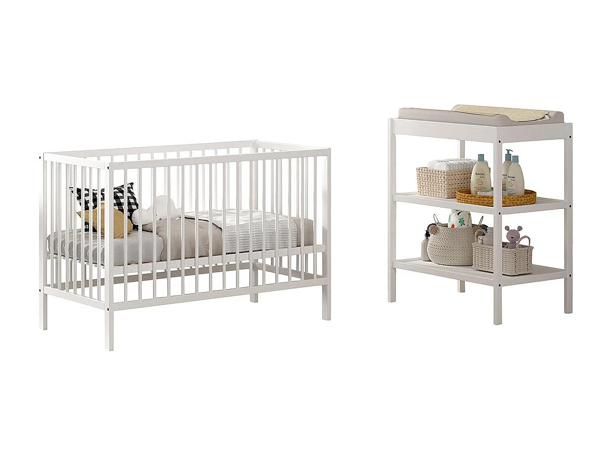 Cuna 60x120 y cambiador Vipack Meryl Blanco