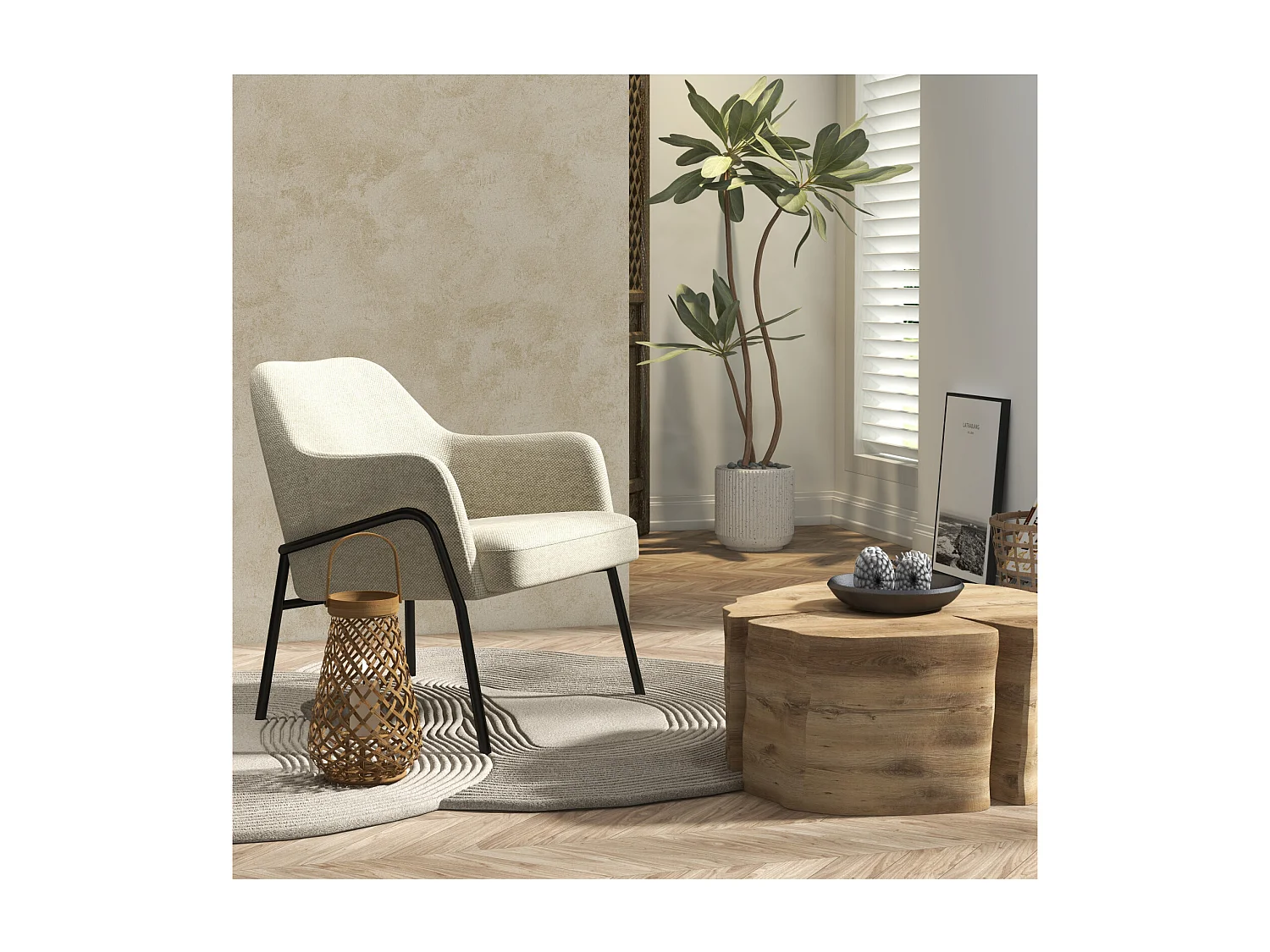 LAYTON-Poltrona in tessuto Luxury beige