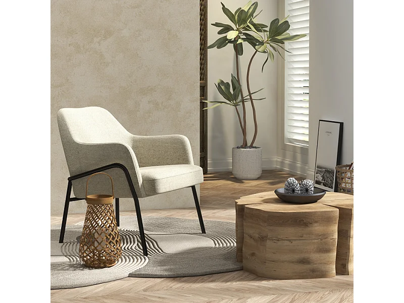 LAYTON-Poltrona in tessuto Luxury beige