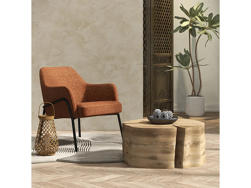 LAYTON-Poltrona in tessuto Luxury Terracotta