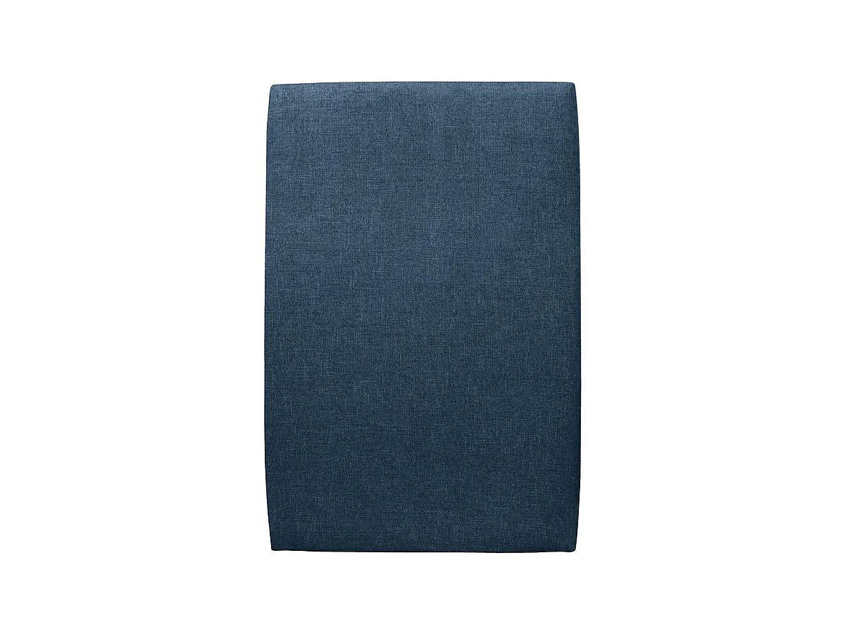 Lit 90x200cm avec tête de lit tapissier tissu et sommier kit Bleu - Hauteur totale : 29cm