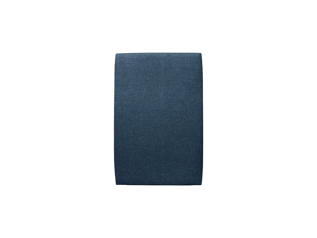 Lit 90x200cm avec tête de lit tapissier tissu et sommier kit Bleu - Hauteur totale : 29cm