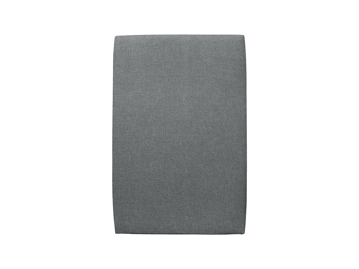 Lit 90x200cm avec tête de lit tapissier tissu et sommier kit gris anthracite - Hauteur totale : 29cm