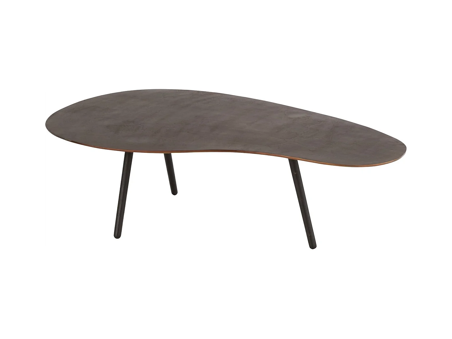 Table de salon goutte marron élégance métal contemporain