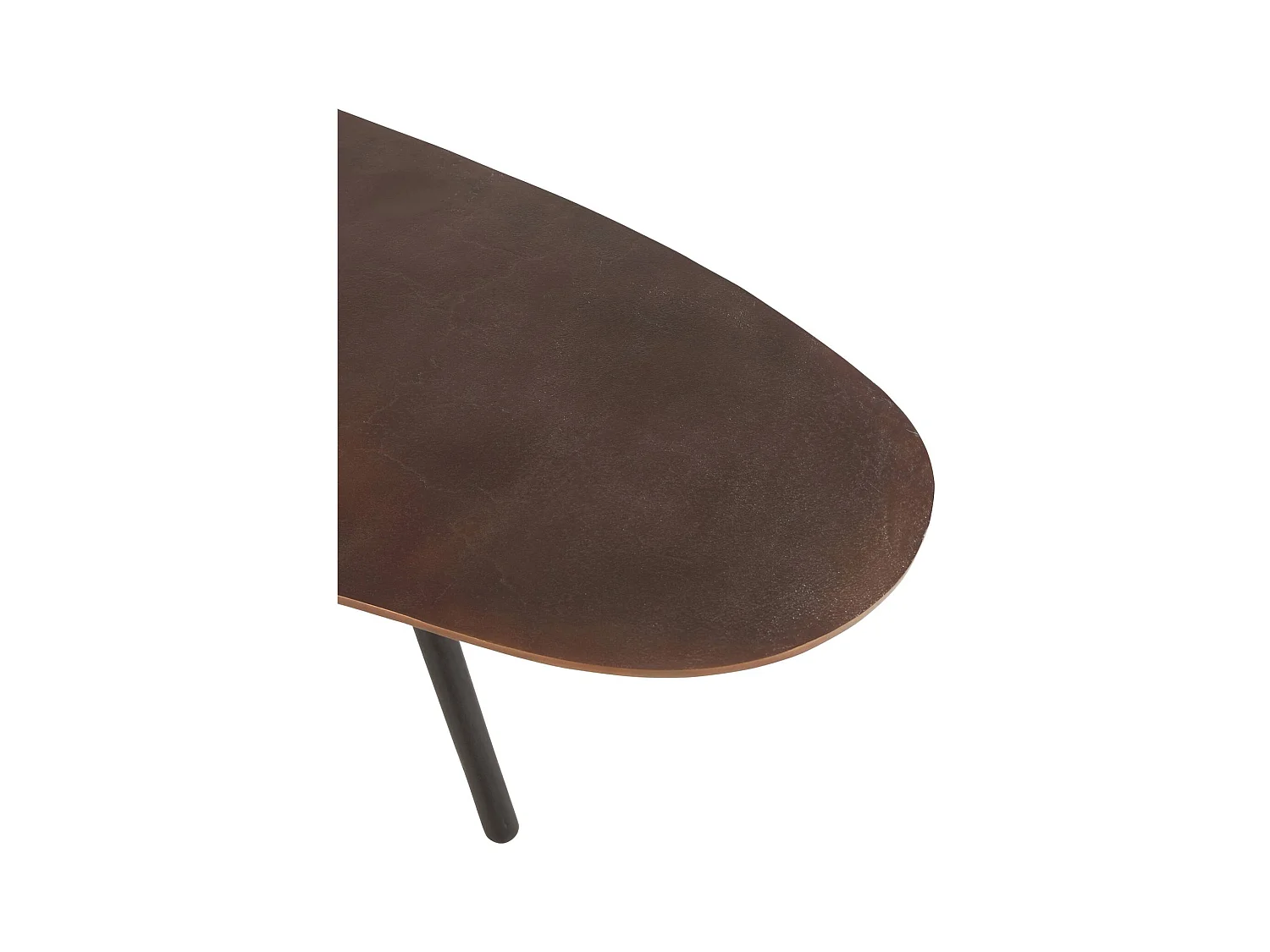 Table de salon goutte marron élégance métal contemporain