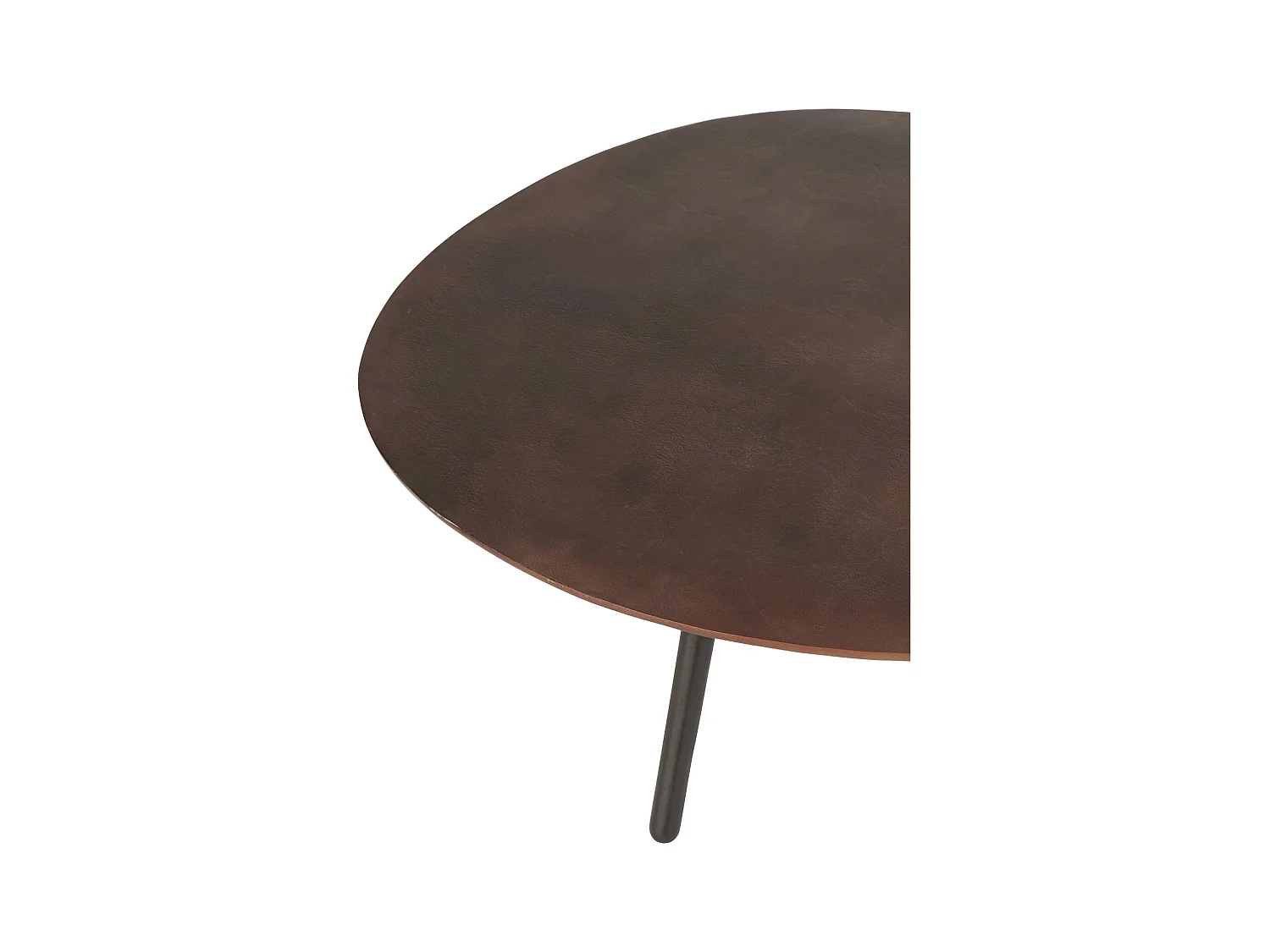 Table de salon goutte marron élégance métal contemporain