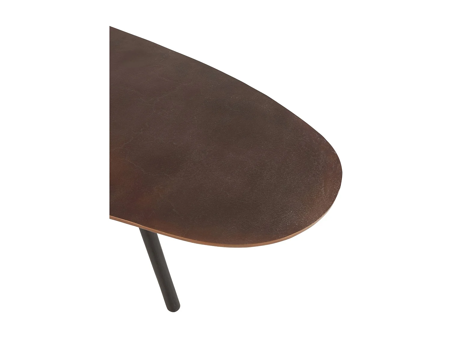 Table de salon goutte marron élégance métal contemporain