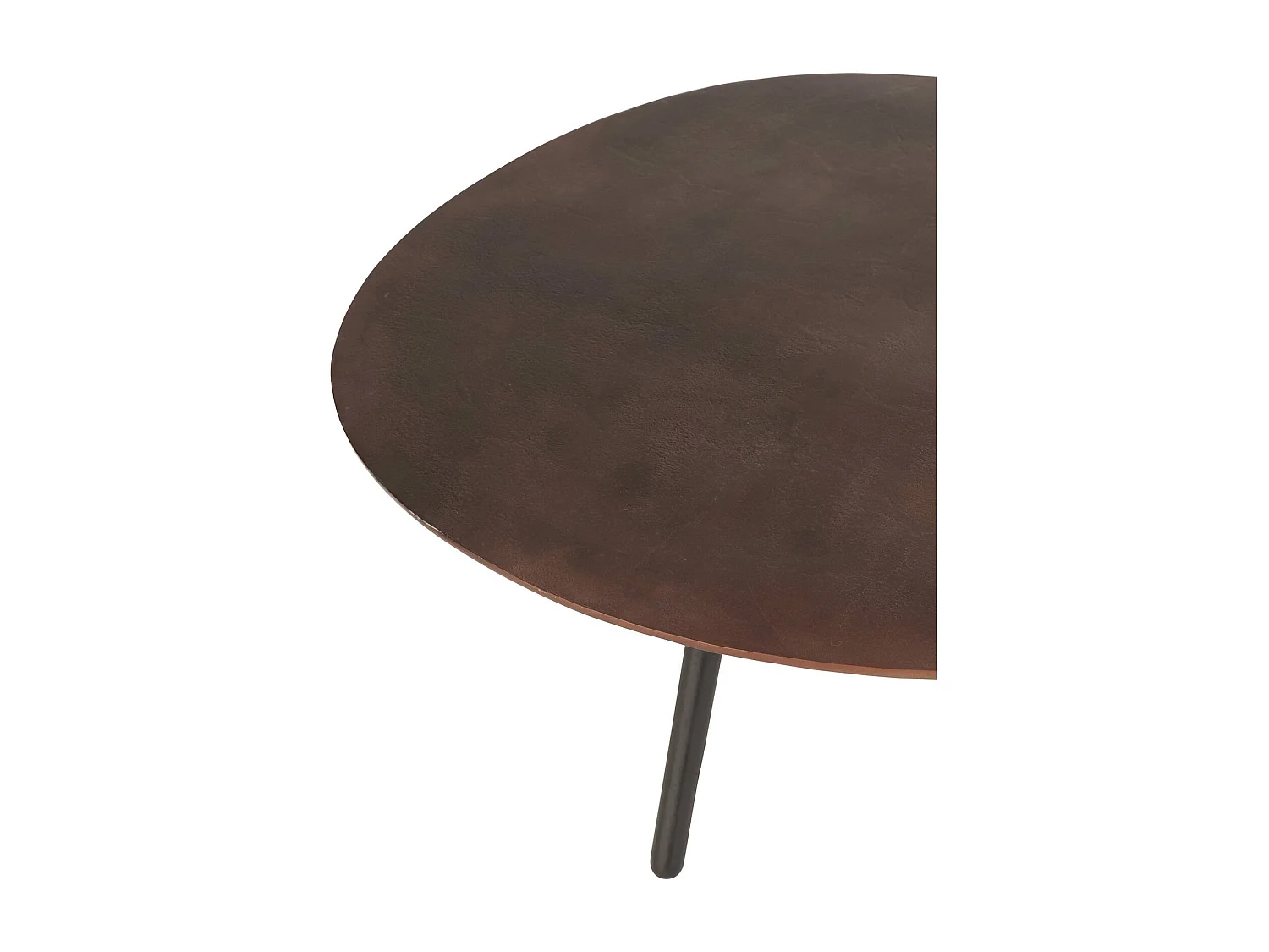 Table de salon goutte marron élégance métal contemporain