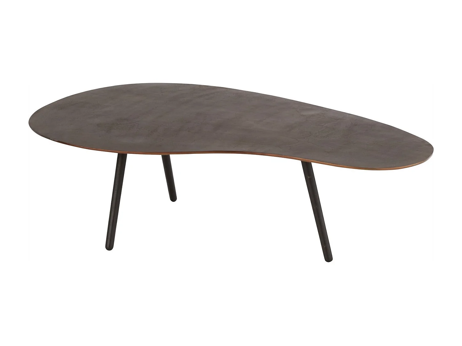 Table de salon goutte marron élégance métal contemporain