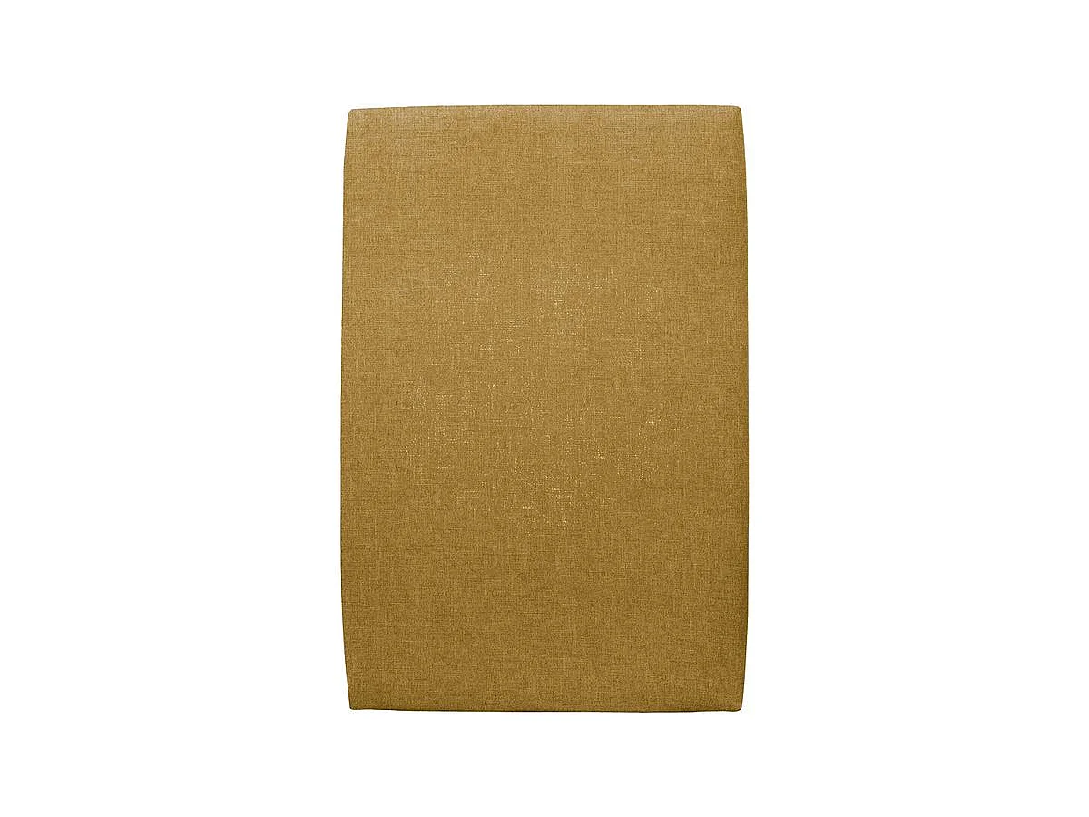 Lit 90x200cm avec tête de lit tapissier tissu et sommier kit jaune - Hauteur totale : 29cm