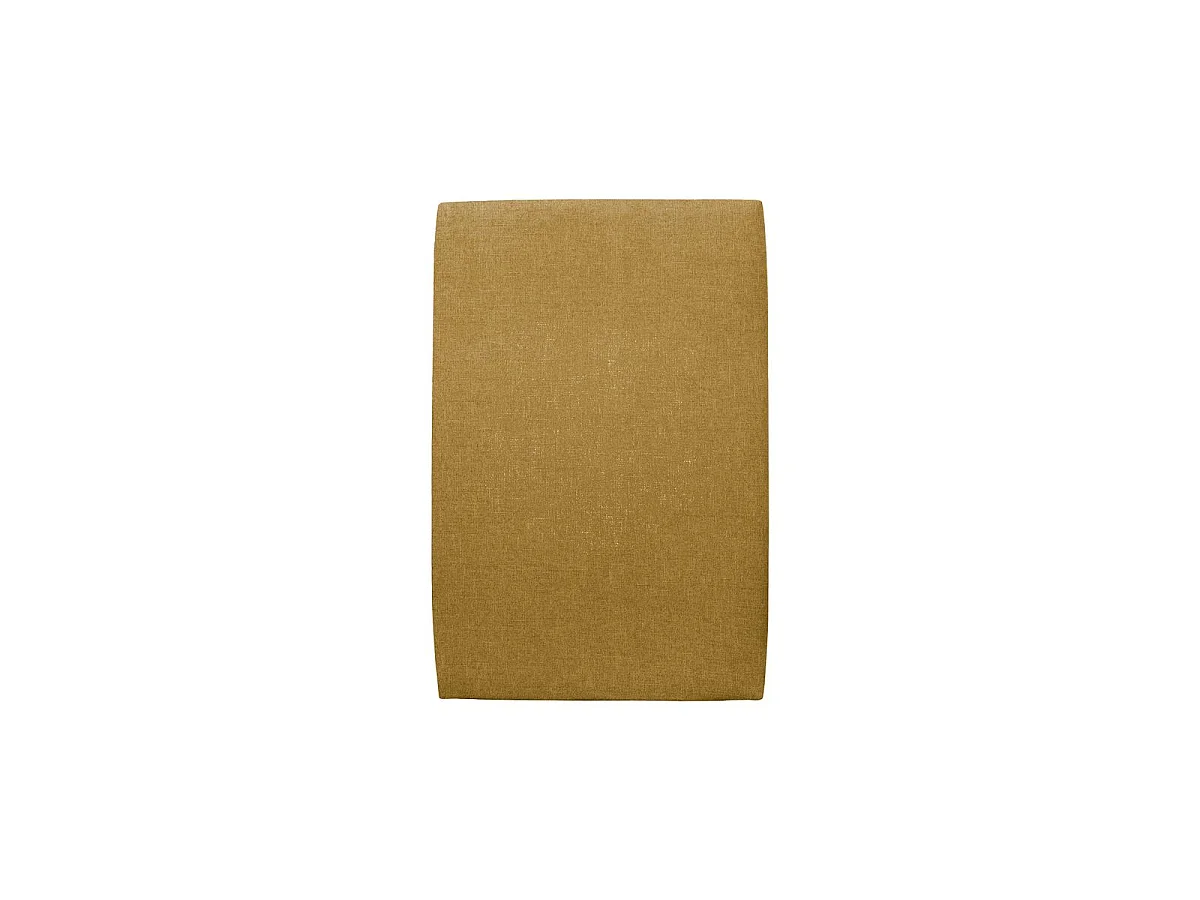 Lit 90x200cm avec tête de lit tapissier tissu et sommier kit jaune - Hauteur totale : 29cm